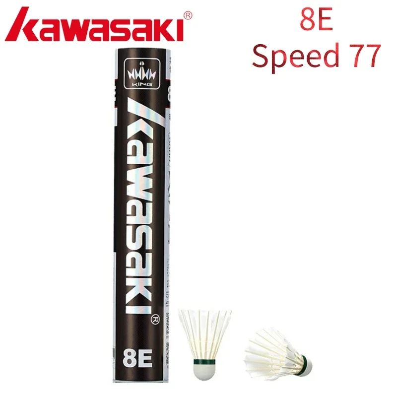 Badminton Raket - カワサキ-フェザーシャトルコック8e、プロ、屋内トレーニング、バドミントンシャトル