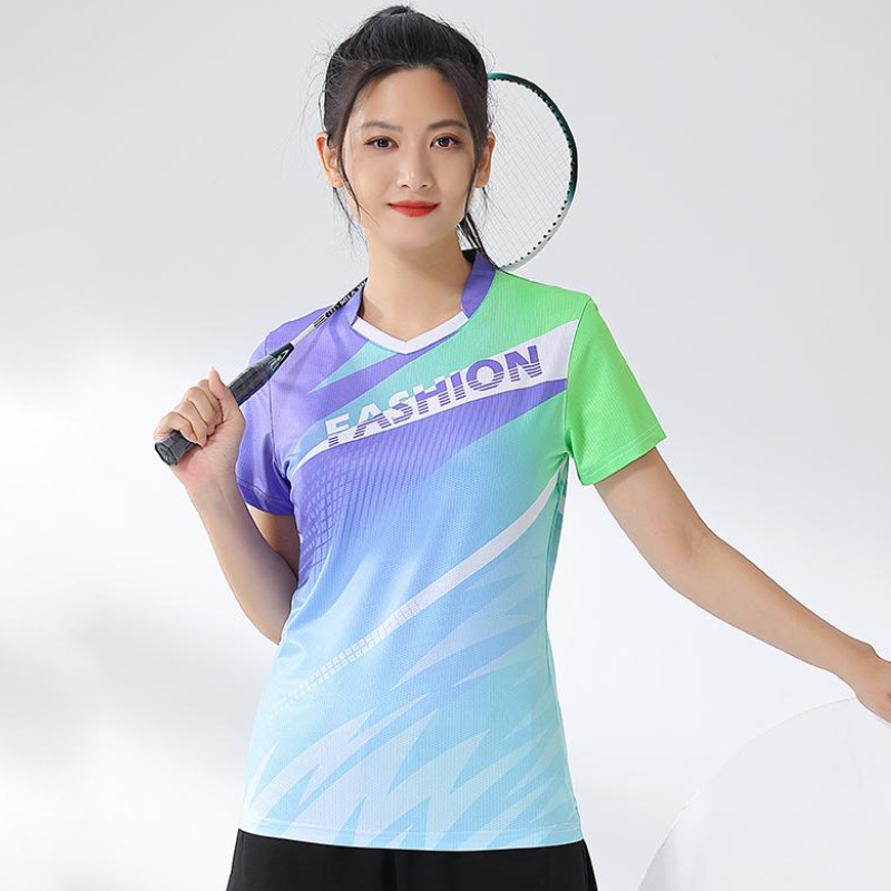 Badminton Jersey - 女性用バドミントンプリントTシャツ,ゴルフウェア,速乾性,女の子用卓球ユニフォーム,ピンポン,バレーボール服,服,人気販売
