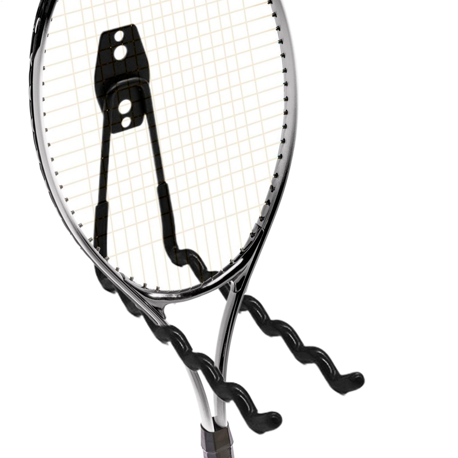 Badminton Zone - 金属製テニスラケットホルダー テニスラケット収納 ウェーブフック 壁掛け式バドミントンラケットホルダー 6本のラケットを収納可能