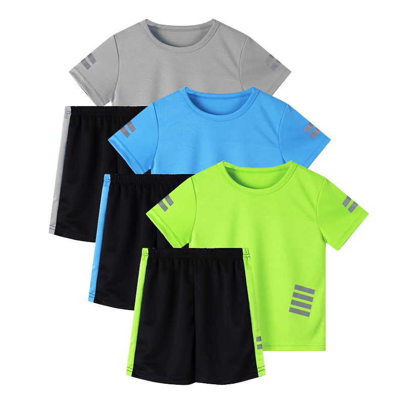 Badminton Jersey - キッズスポーツウェア 男の子用 5歳から12歳 夏用セット サッカー バスケットボール