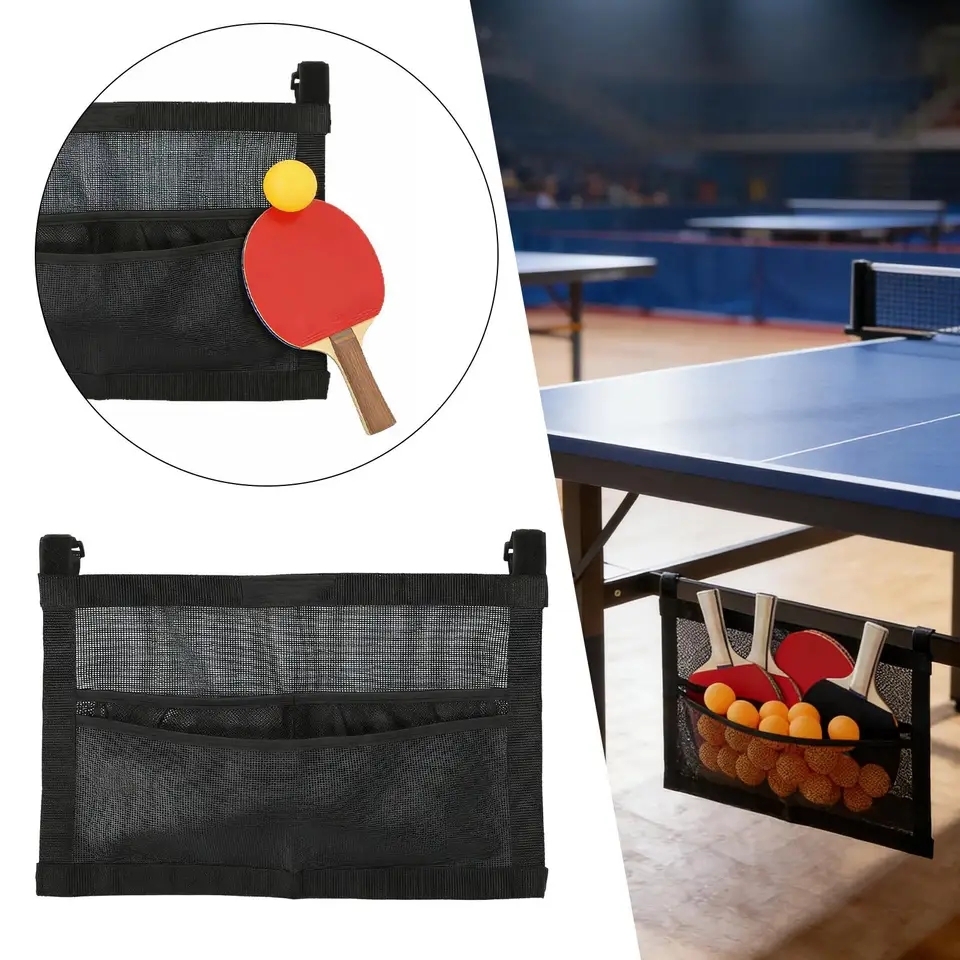 Badminton Zone - 新しいメッシュ卓球ボールホルダー大容量バッグ卓球ボールオーガナイザー壁掛けまたはテーブル下収納トレーニング練習用