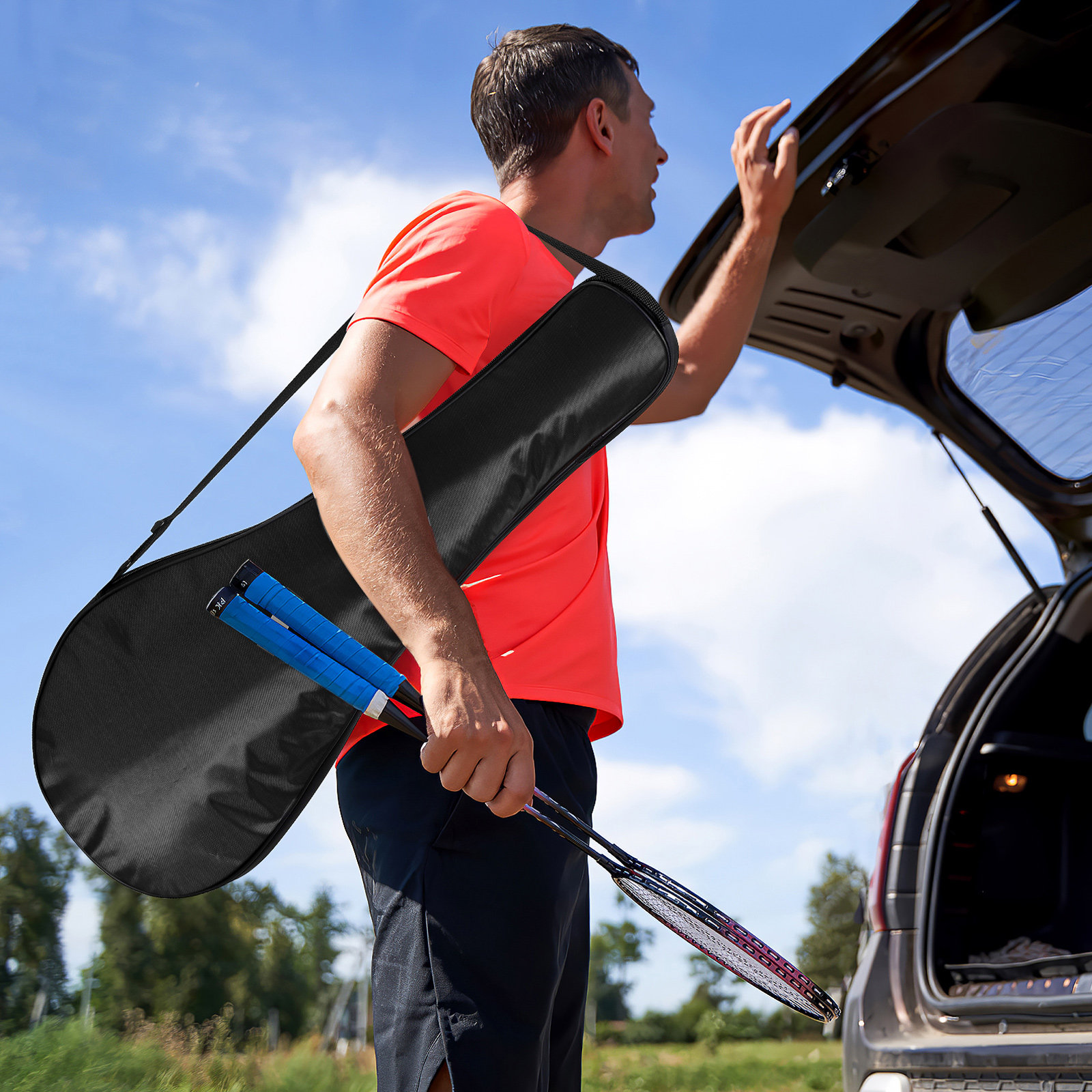 屋外用バドミントンバッグ スポーツラケットバッグ 小型ラケッ - Racket Cover Bag のレビューと価格