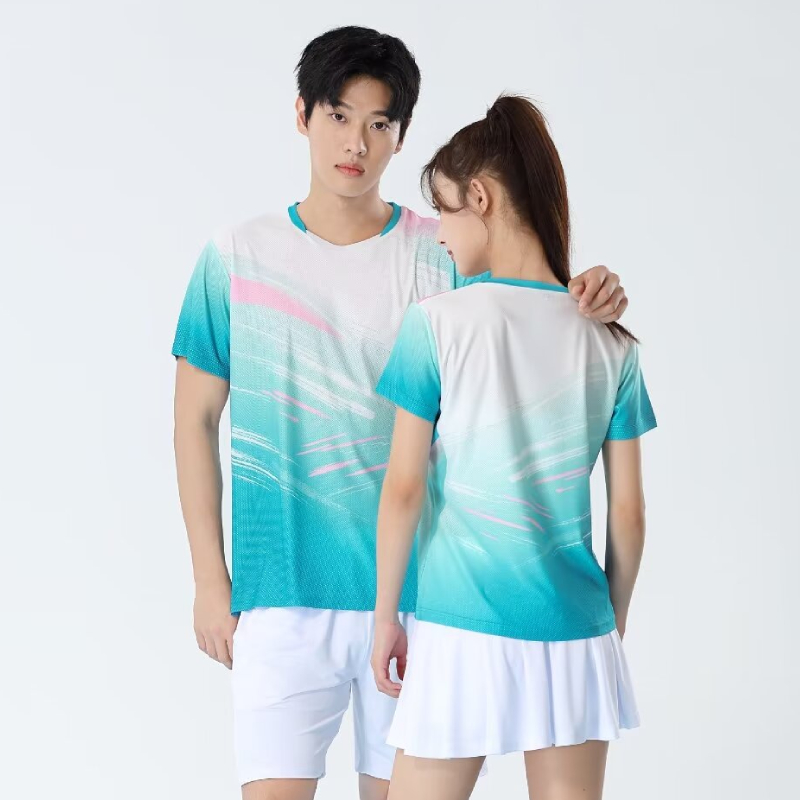 ユニセックス卓球 Tシャツプロフェッショナル通気性バドミント - Badminton Jersey のレビューと価格