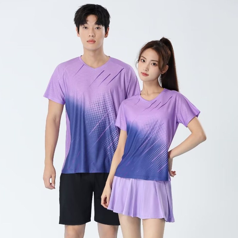 ユニセックス卓球 Tシャツプロフェッショナル通気性バドミント - Badminton Jersey のレビューと価格