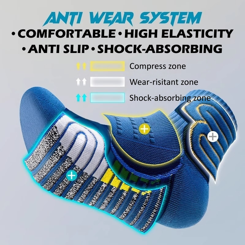 2 ペアプロフェッショナルランニングマラソンソックス男性大き - Ankle Support Badminton のレビューと価格