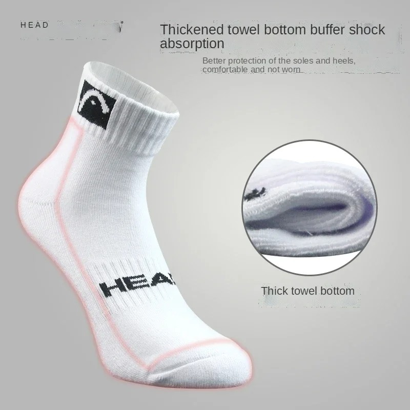 3 ペアヘッドソックススポーツミッドソックス男性女性バドミン - Ankle Support Badminton のレビューと価格