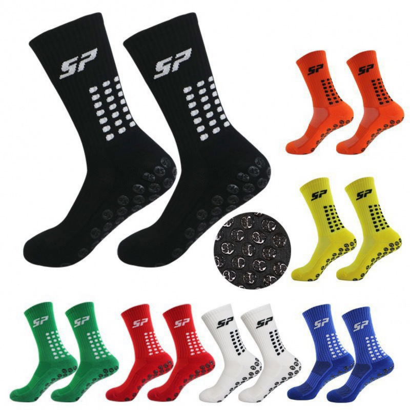1 ペア滑り止めサッカーソックス男性女性ノンスリップサッカー - Ankle Support Badminton のレビューと価格