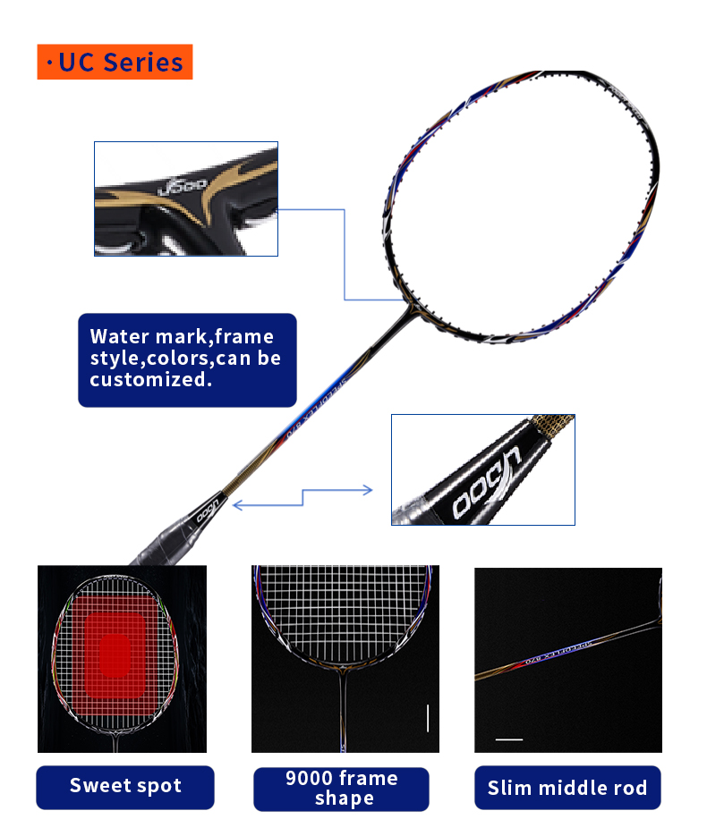 UC670 3U 複合グラファイトバドミントンラケット、軽量 - Badminton Junior のレビューと価格