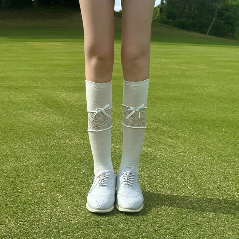 新しいかわいいゴルフソックス女性のレースの弓型スプライシング - Ankle Support Badminton のレビューと価格