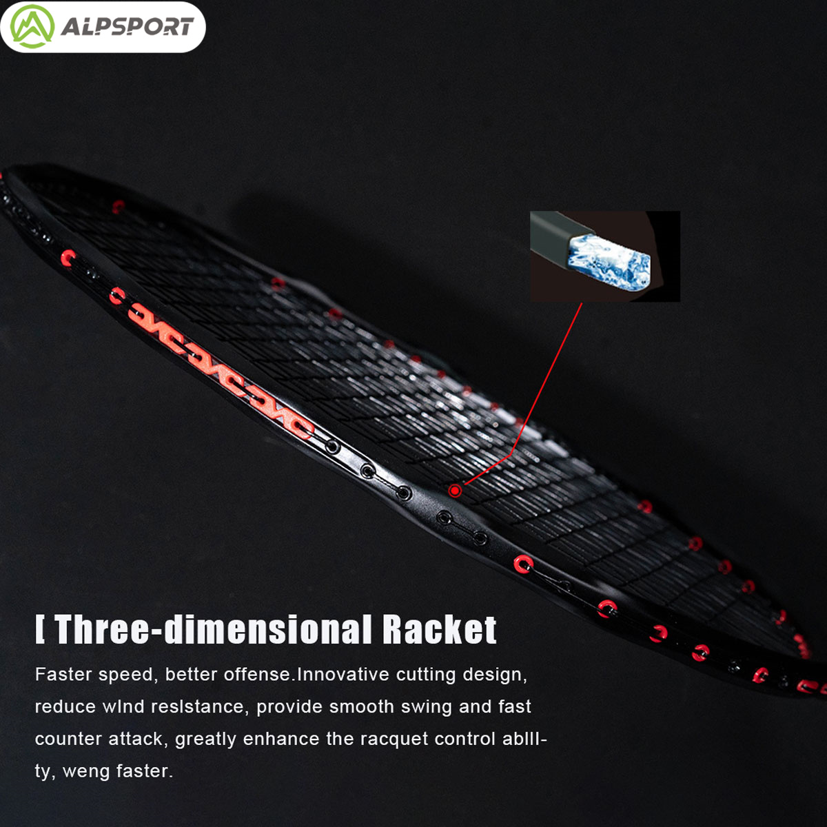 Alpsport MH-V5 5U 75g ウェービー リー - Badminton Raket のレビューと価格