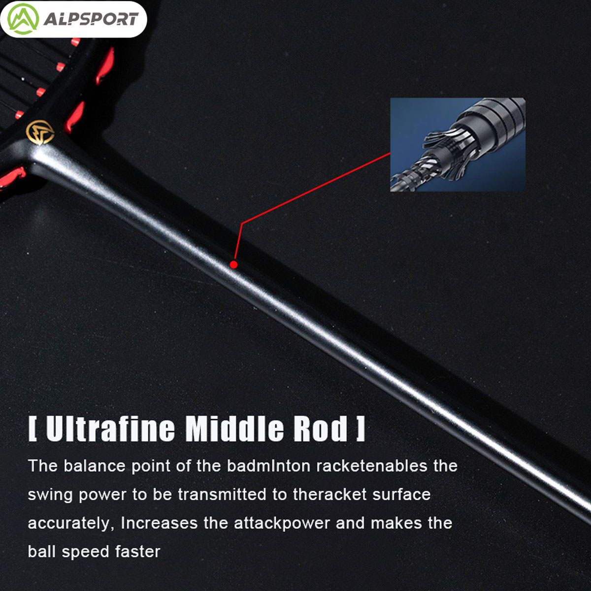 Alpsport MH-V5 5U 75g ウェービー リー - Badminton Raket のレビューと価格