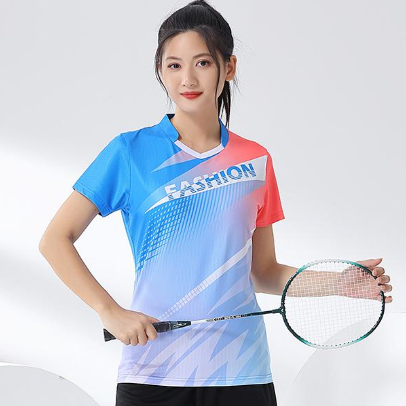 女性用バドミントンプリントTシャツ,ゴルフウェア,速乾性,女 - Badminton Jersey のレビューと価格