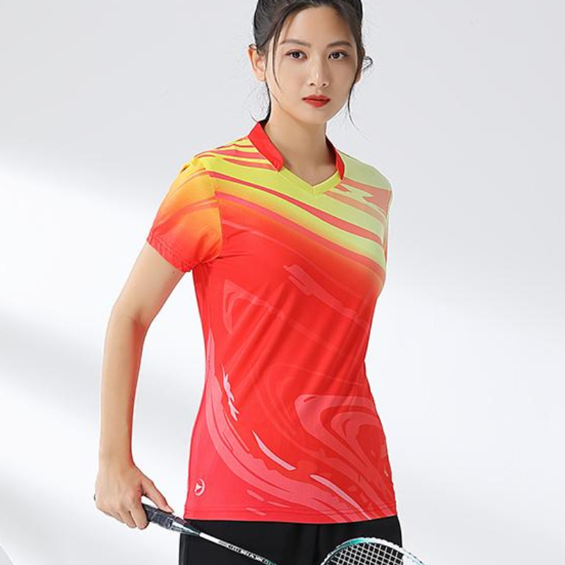 女性用バドミントンプリントTシャツ,ゴルフウェア,速乾性,女 - Badminton Jersey のレビューと価格