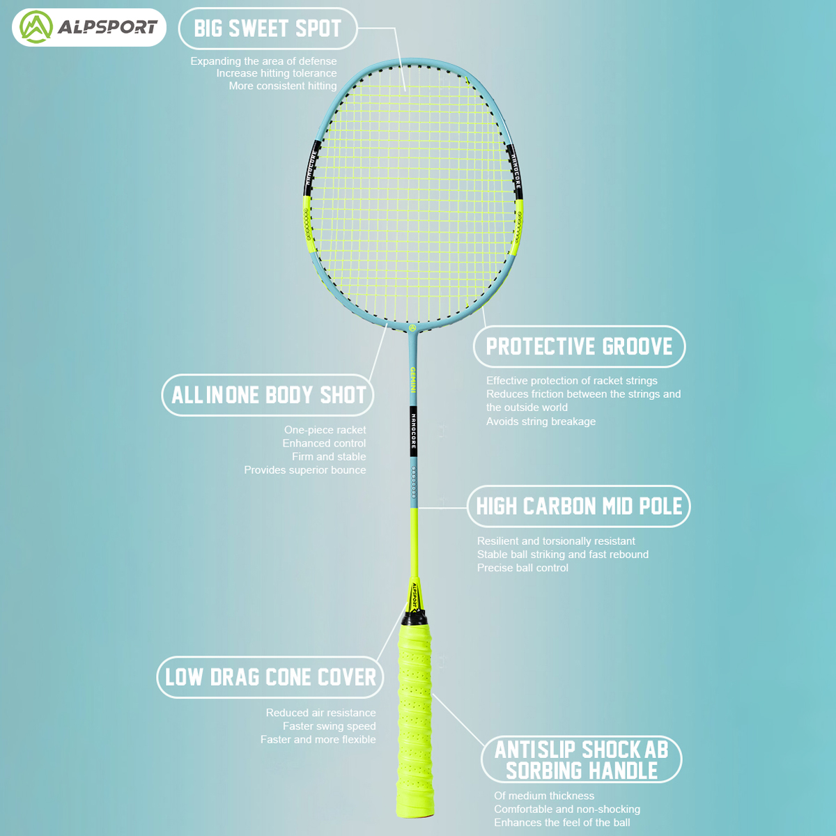 ALP SZZ プロバドミントンラケット 超軽量 T800カ - Badminton Raket のレビューと価格