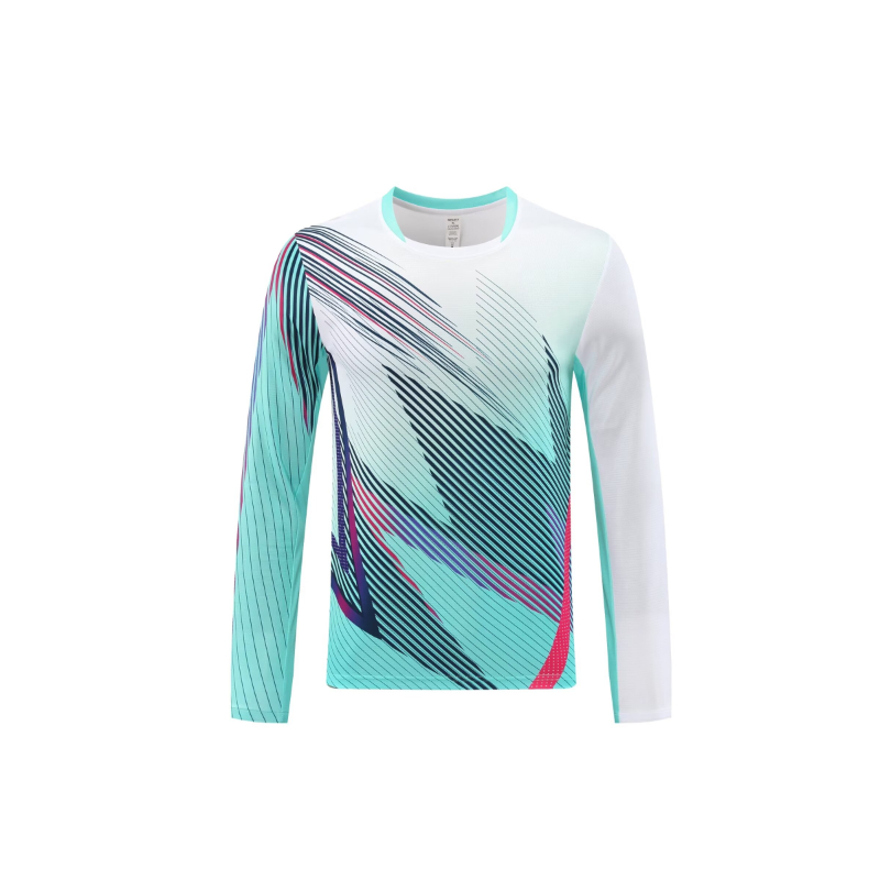 ユニセックス長袖バドミントンシャツ、卓球ジャージー、Vネック - Badminton Jersey のレビューと価格