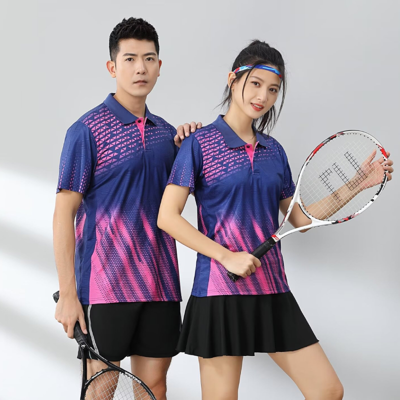男性と女性のためのバドミントン半袖Tシャツ,ポリエステルゴル - Badminton Jersey のレビューと価格