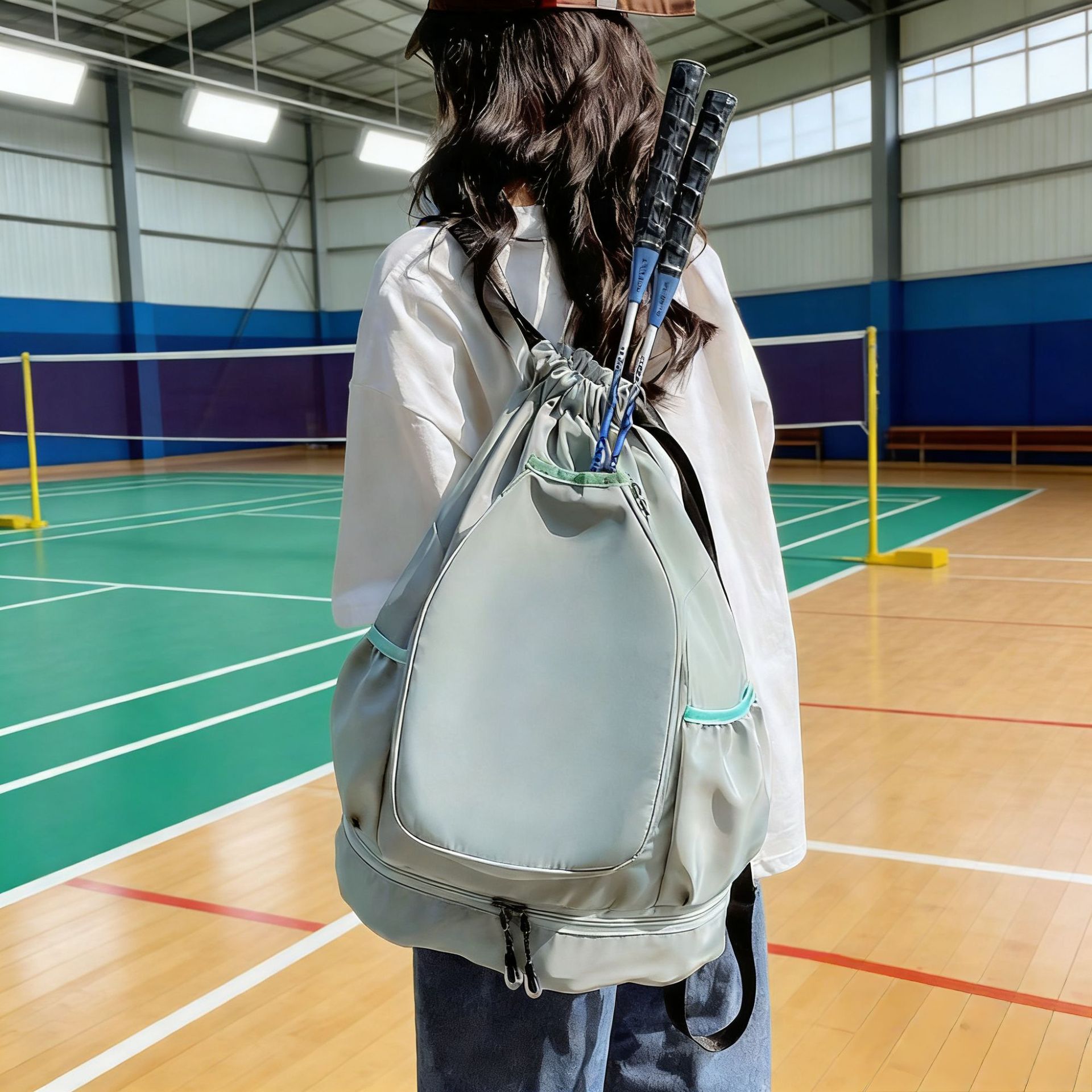 軽量カジュアルラケットバッグ – 巾着式アウトドアバックパッ - Racket Cover Bag のレビューと価格